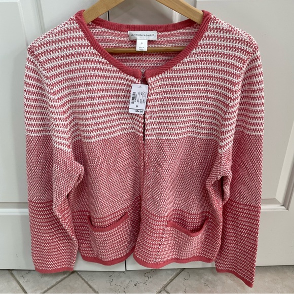 Christopher & Banks Sweaters - NWT Christopher & Banks White Coral Hook Eye Cotton Pockets Cardigan Sweater